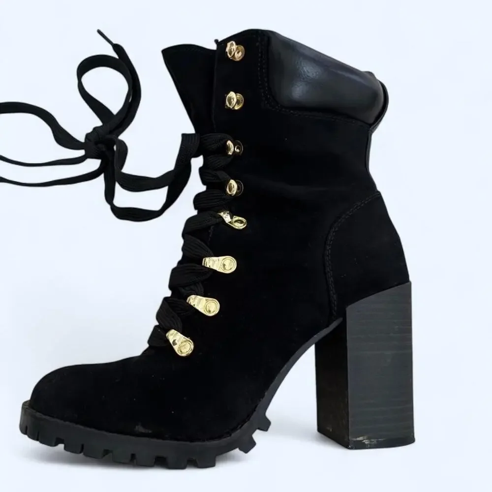 Black suede ankle boots